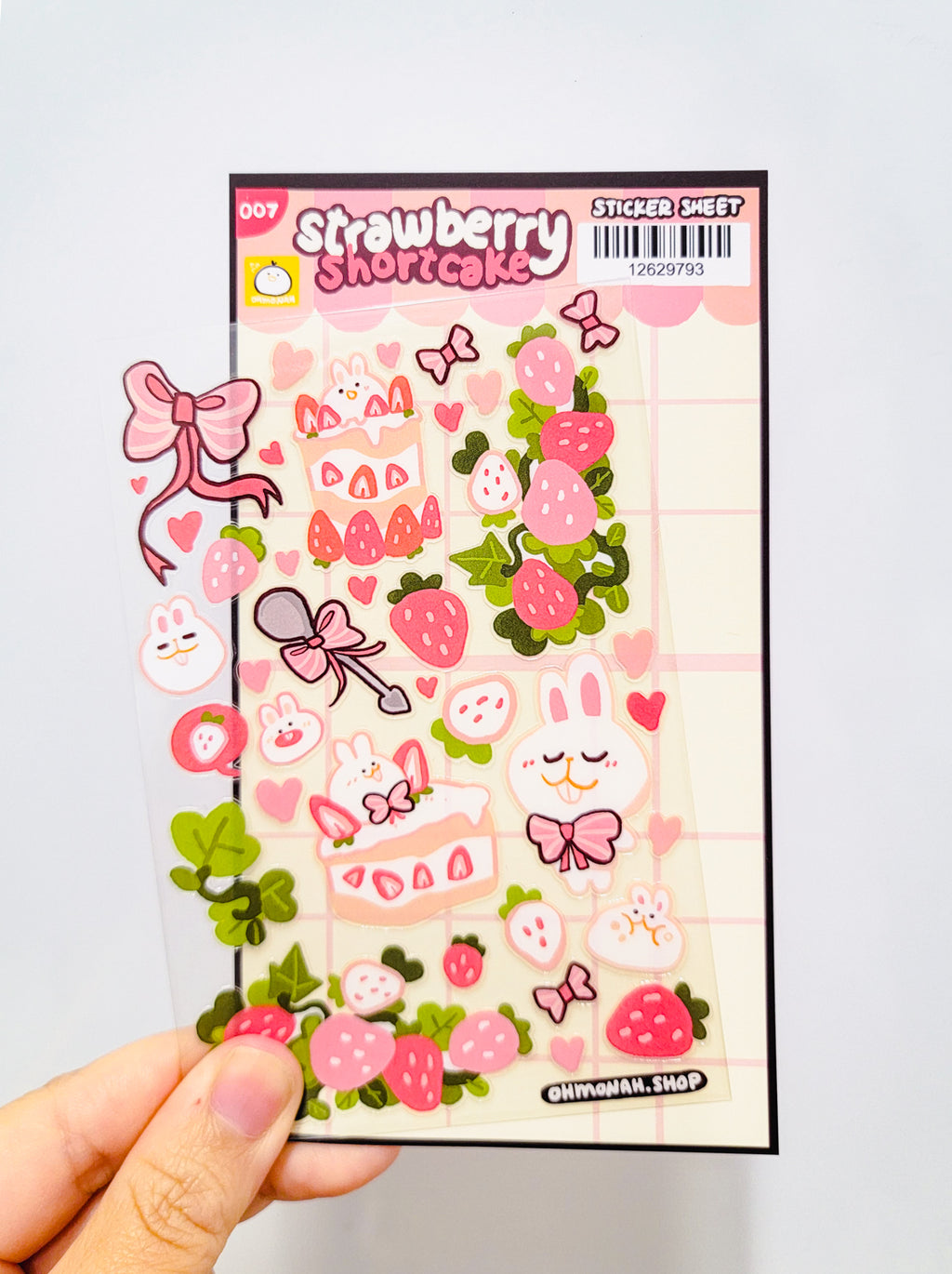 Cute Strawberry Sticker Sheet, Pink Stickers