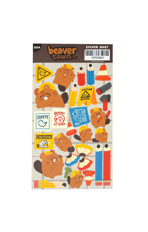 BEAVER TOWN sticker sheet