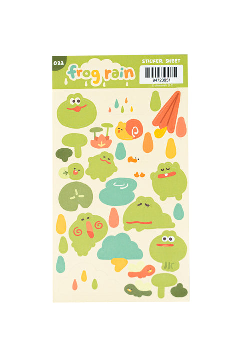 FROG RAIN sticker sheet