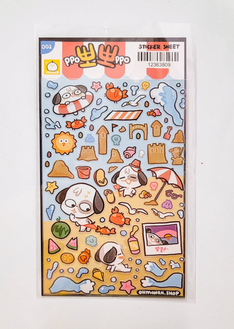 PPO PPO 뽀뽀 BEACH sticker sheet