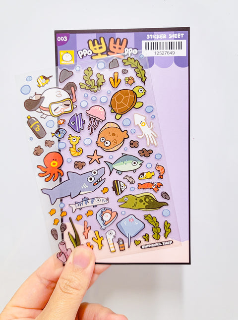 PPO PPO 뽀뽀 OCEAN sticker sheet