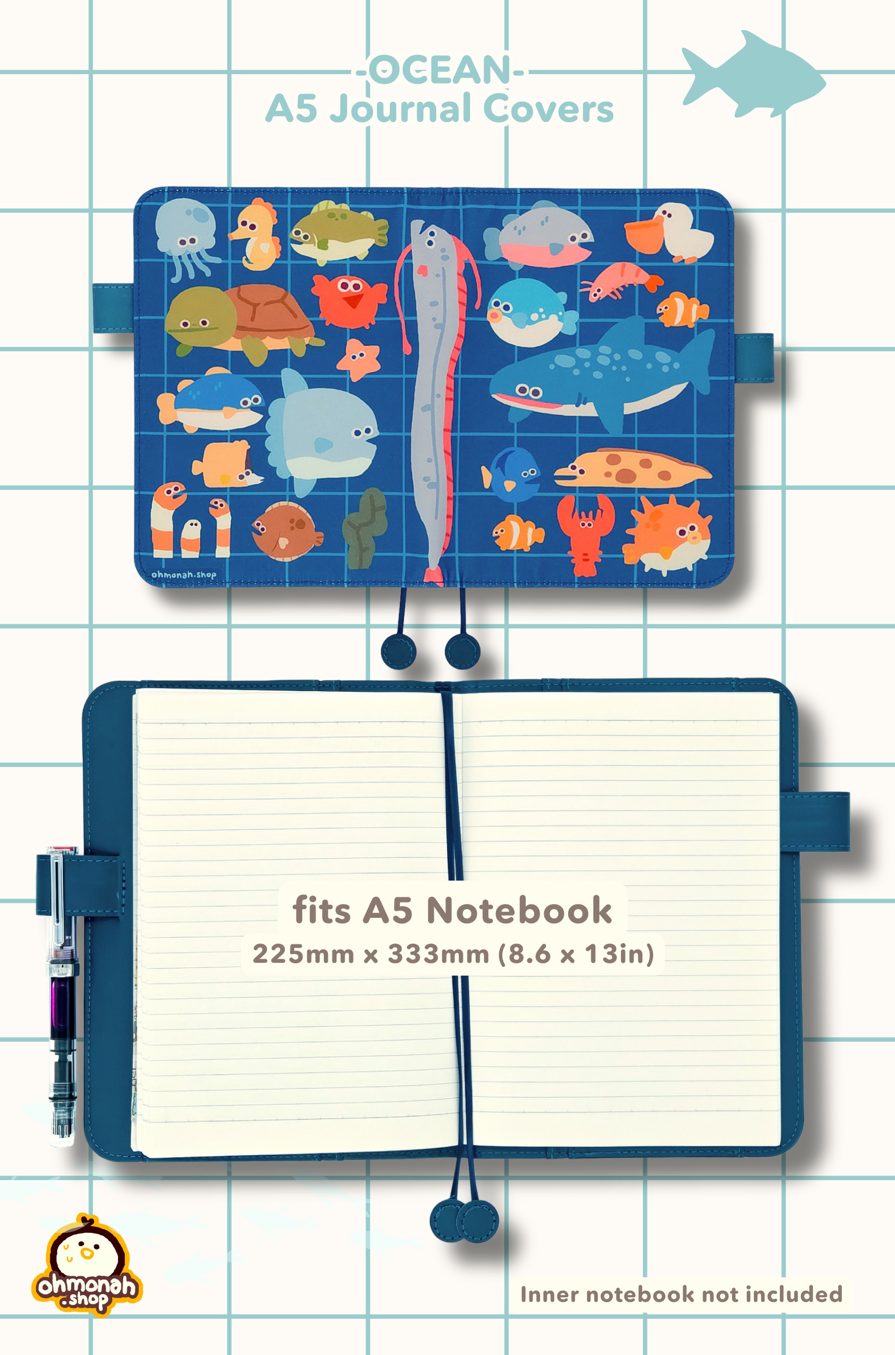 OCEAN A5 notebook cover – ohmonah
