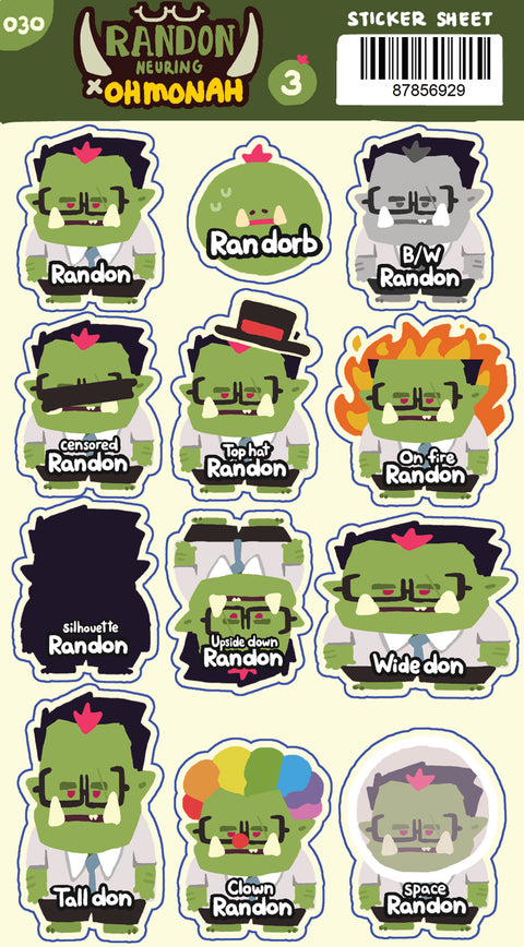 Randon Neuring x OHMONAH - RANDON TIERLIST - sticker sheet