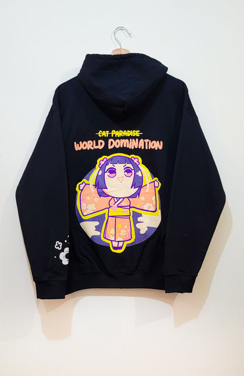 WORLD DOMINATION zipper hoodie